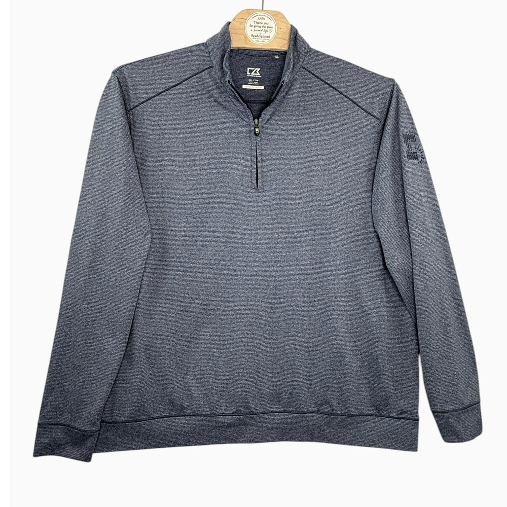 Cutter & Buck Men's XXL Gray Heather 1/4 Zip Pullover Support Sky Harbor